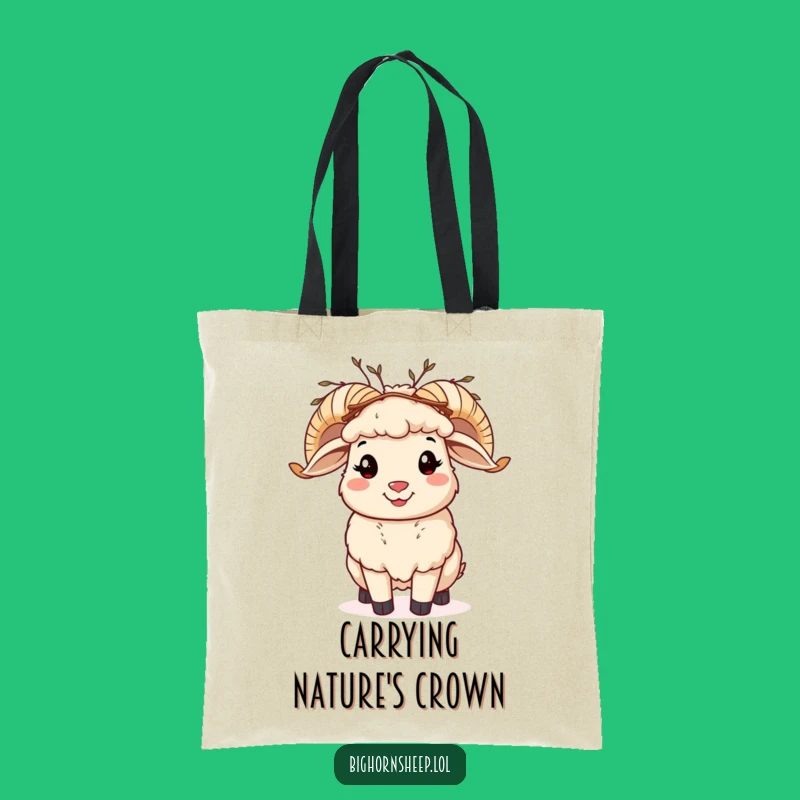 Funny Bighorn Sheep Twig Crown Tote Bag: Carry Your Nature Vibes!