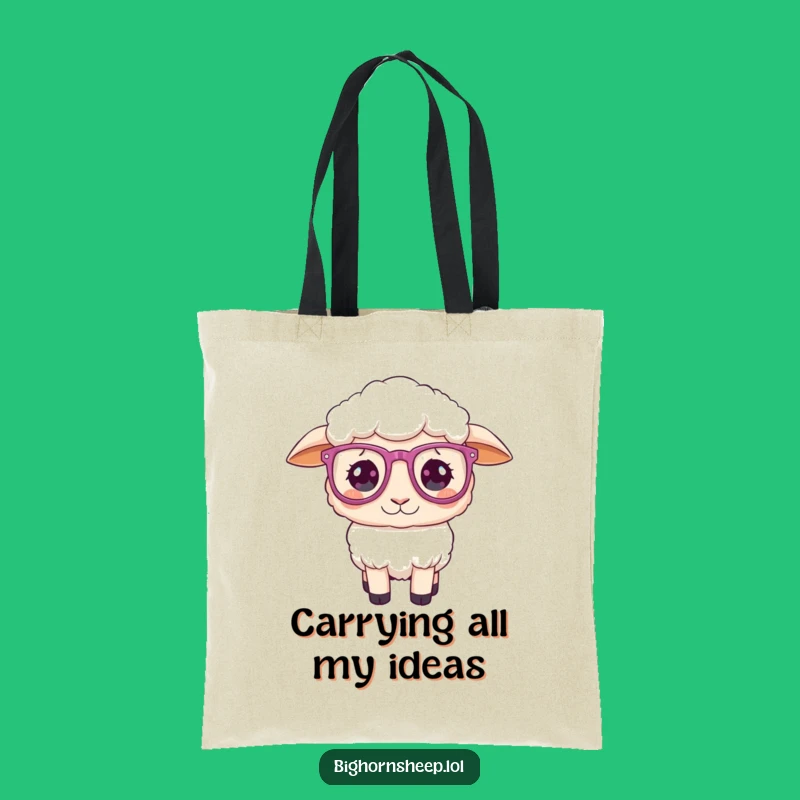 Funny Confused Sheep Sparkly Glasses Tote - Chic Comical Accessory