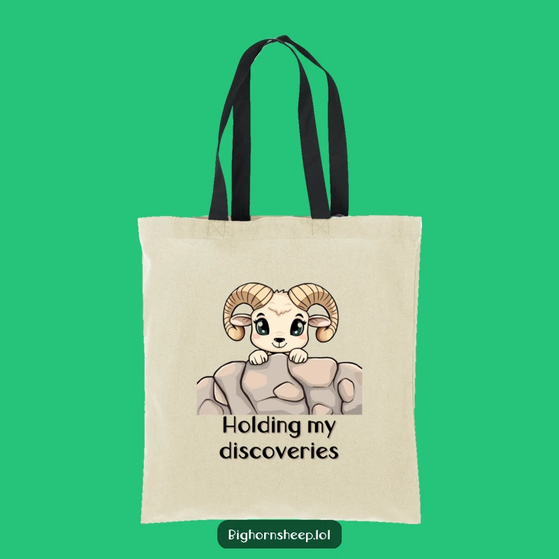 Funny Curious Bighorn Sheep Tote Bag - Wide-Eyed Explorer Carry-All Gift