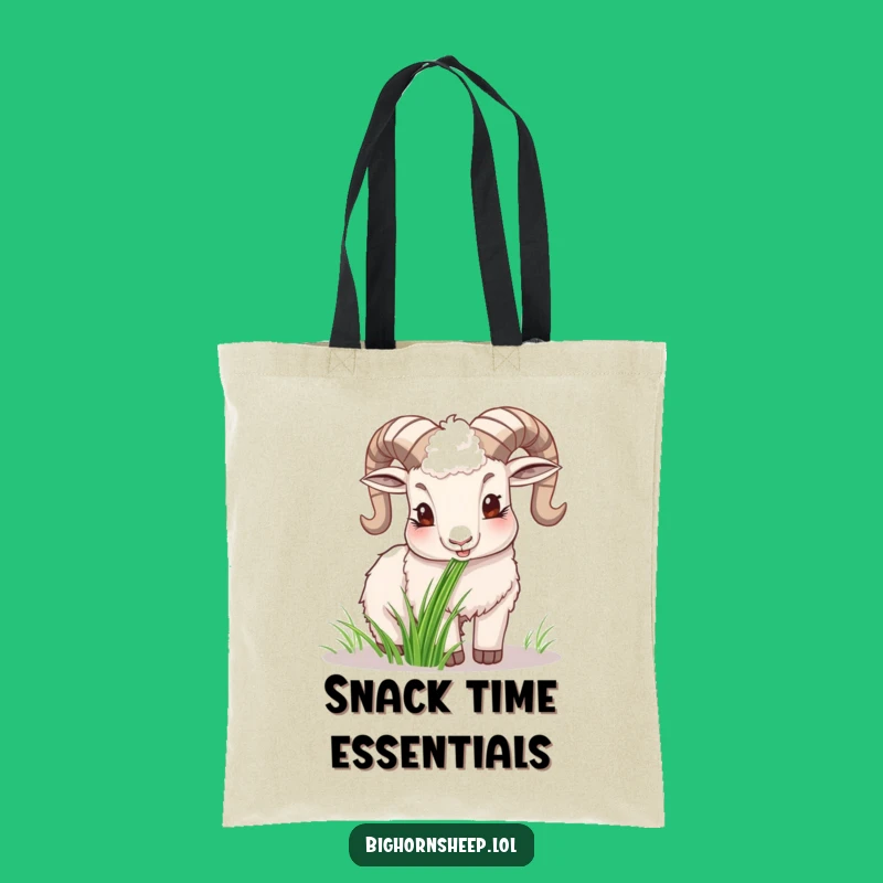 Funny Happy Bighorn Sheep Tote Bag, Charming Hilarious Gift for Everyday Joy
