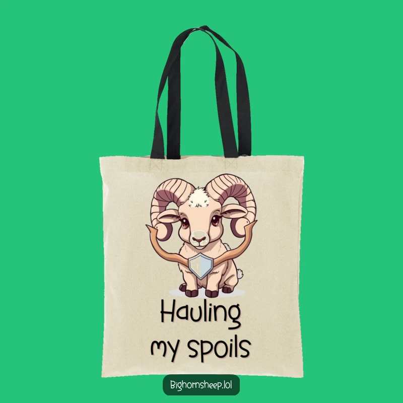 Funny Trophy Bighorn Sheep Tote Bag: Carry Your Success Hilariously!