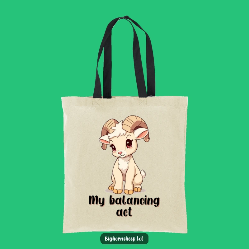 Funny Wobbly Bighorn Sheep Cub Tote Bag - Hilarious Carry-All!